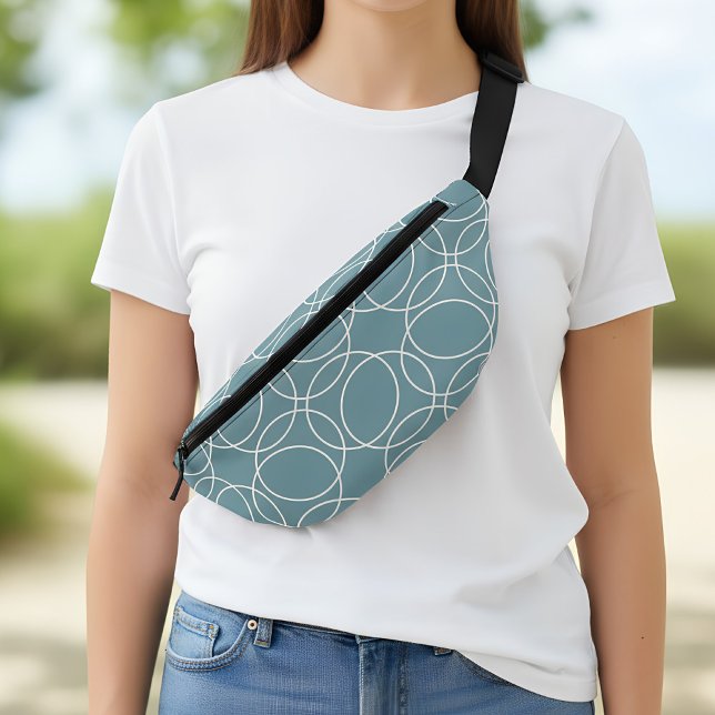 Modern Simple Pattern Fanny Pack (blue fanny pack with circle pattern)