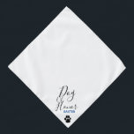 Modern Simple Paw Dog of Honour Monogrammed Bandana<br><div class="desc">Your dog will look the part with his or her Dog Of Honour scarf bandana for your wedding event. Simple modern typography with your dogs name and a dog paw. Cute looking formal attire for your dog!</div>