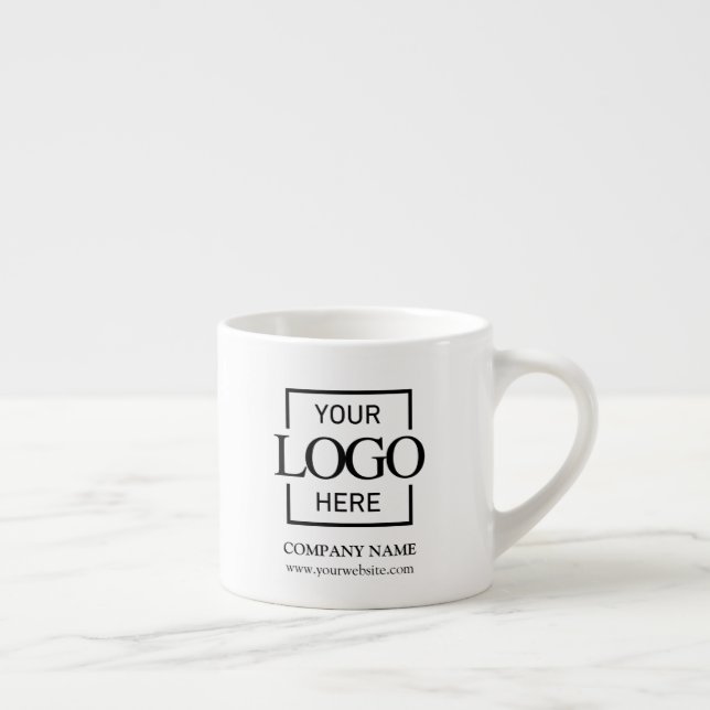 Modern Simple Personalized Company Branding Logo Espresso Cup (Right)