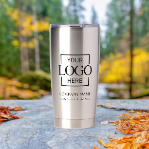 Modern Simple Personalized Company Logo Branded Insulated Tumbler