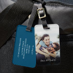 Modern Simple Personalized Couple Photo Luggage Tag<br><div class="desc">Personalize with your favourite couple photo featuring your names,  creating a unique memory and gift. Designed by Thisisnotme©</div>