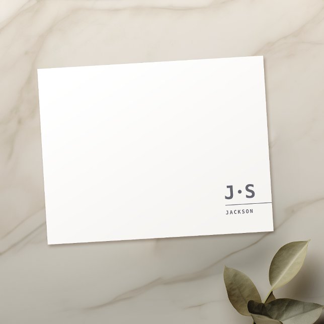 Modern Simple Personalized Monogram Professional Card (Modern Simple Personalized Monogram Professional Note Card)