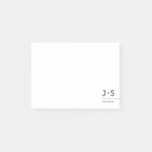 Modern Simple Personalized Monogram Professional Post-it Notes