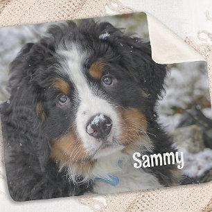 Modern Simple Personalized Pet Photo Dog Lover  Sherpa Blanket