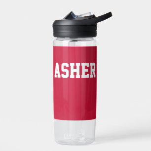 Modern Simple Personalized Red Water Bottle