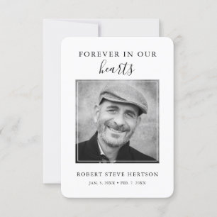 Modern Simple Photo Bereavement Sympathy Funeral Thank You Card