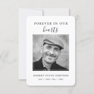 Modern Simple Photo Bereavement Sympathy Funeral Thank You Card