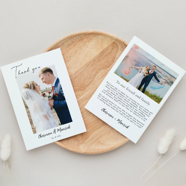 Modern Simple Photo Calligraphy  Thank You Card (Creator Uploaded)