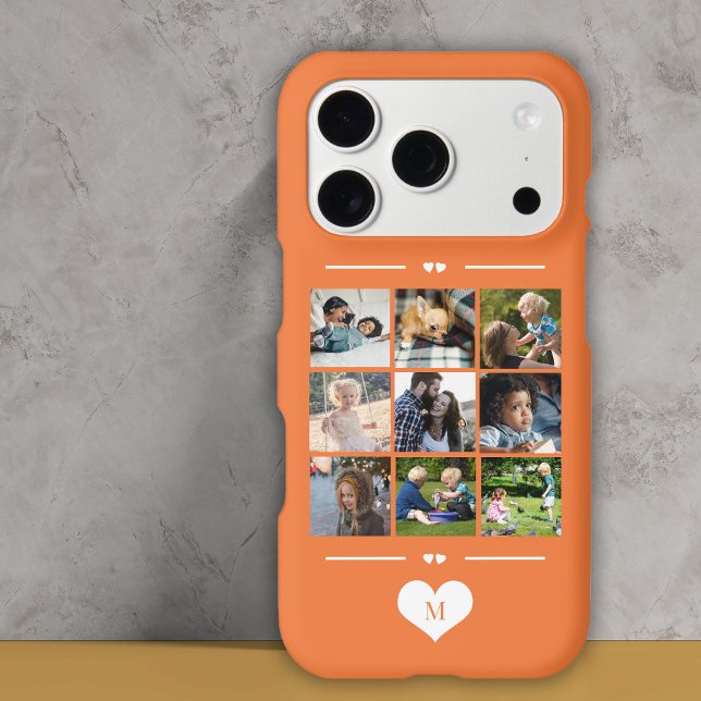 Modern simple photo collage orange monogram (Créateur téléchargé)