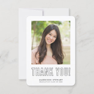 modern simple photo GRAD THANK YOU Card