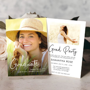 Modern Simple Photo Graduation Party Invitation