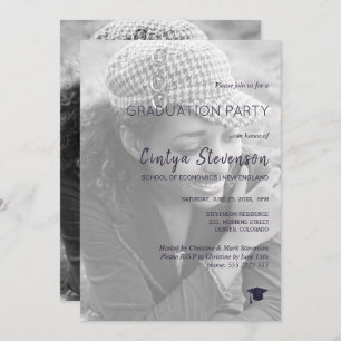 Modern simple photo graduation party invitation