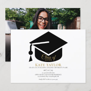 Modern Simple Photo Graduation Party Invitation
