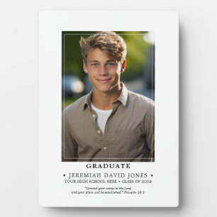 Modern Simple Photo Graduation Tabletop Easel  Plaque