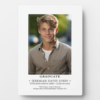 Modern Simple Photo Graduation Tabletop Easel  Plaque