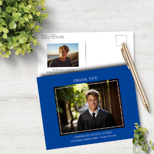 Modern Simple Photo Graduation Thank You Postcard
