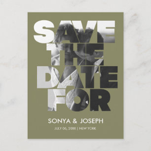 Modern Simple Photo Save the Date Invitation Postcard