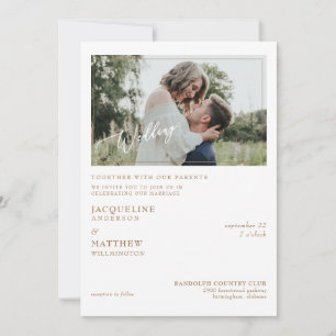 Modern Simple Photo Together with Parents Wedding Invitation
