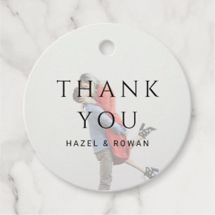 Modern Simple Photo Wedding Favour Tags
