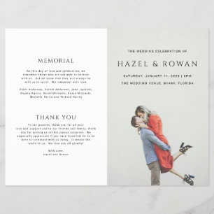 Modern Simple Photo Wedding Program