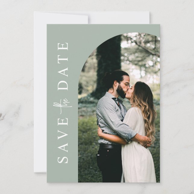 Modern Simple Photo Wedding Save the Date (Front)