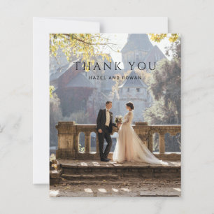 Modern Simple Photo Wedding Thank You Card