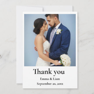 Modern simple Photo Wedding Thank You Card 