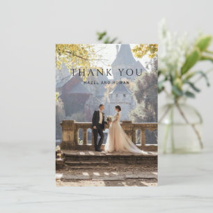 Modern Simple Photo Wedding Thank You Card