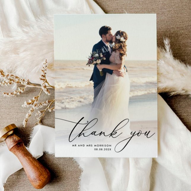 modern simple photo wedding thank you  card (Creator Uploaded)