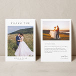 Modern Simple Photo Wedding Thank You Card<br><div class="desc">Simple modern wedding thank you card with note.</div>