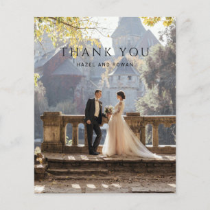 Modern Simple Photo Wedding Thank You Card
