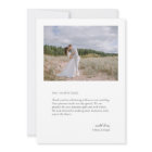 Modern Simple Photo Wedding Thank You Card W Note