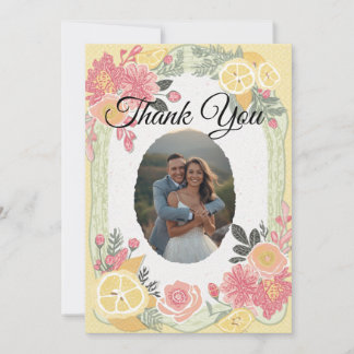 Modern Simple Photo Wedding Thank You Card W Note