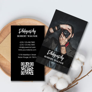 Modern & Simple Photography QR Code Professional Business Card