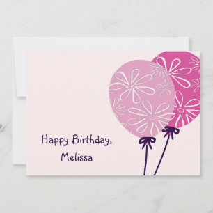 Modern Simple Pink Balloons Happy Birthday Card