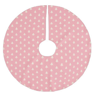 Modern Simple Pink Beige Christmas Trees  Brushed Polyester Tree Skirt