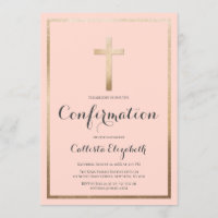 Modern Simple Pink Gold Cross Border Confirmation