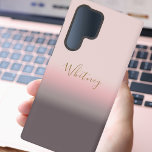 Modern Simple Pink Purple and Gold Monogram  Samsung Galaxy Case<br><div class="desc">Add this stylish look to your phone with this pink,  purple and grey gradient modern design. This phone case features a simple personalized gold monogram. Chic,  pretty and sophisticated.</div>