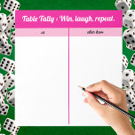 Modern Simple Pink White Bunco Table Tally  Notepad<br><div class="desc">Add style and fun to your game night with this pink and white Bunco table tally sheet. Designed for Bunco players, it’s easy to read, easy to score, and keeps your game organized. Features the funny ‘Win, Laugh, Repeat’ Bunco saying to keep the mood light and the competition friendly. Perfect...</div>