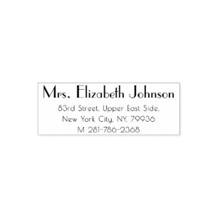 Modern Simple Plain Elegant For Her Return Address Self-inking Stamp
