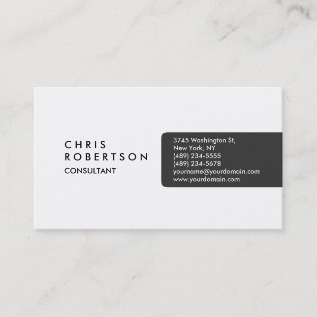 Modern Simple Plain Grey Attractive Business Card (Front)