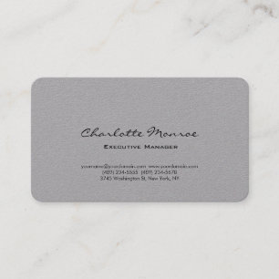 Modern Simple Plain Minimalist Professional Grey Business Card