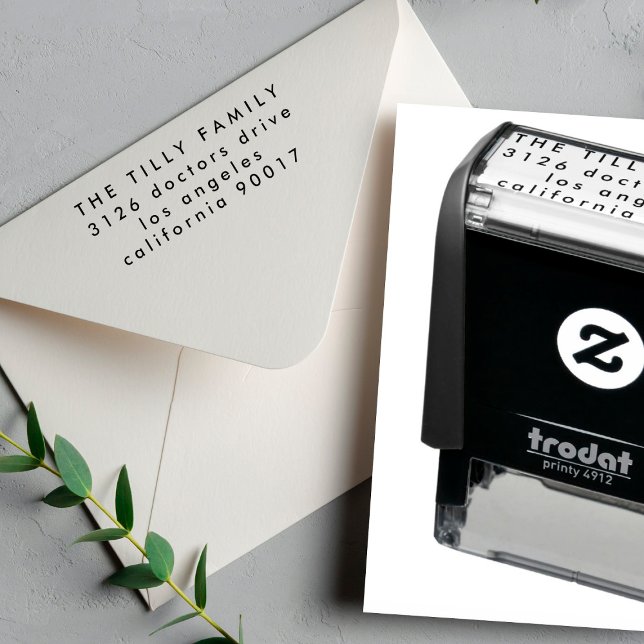 Modern Simple Plain Wedding Return Self-inking Stamp (Creator Uploaded)
