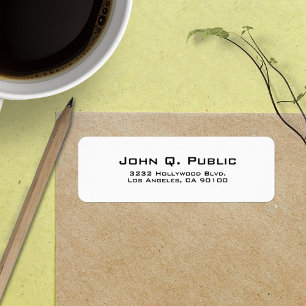 Modern Simple Plain White Address Label