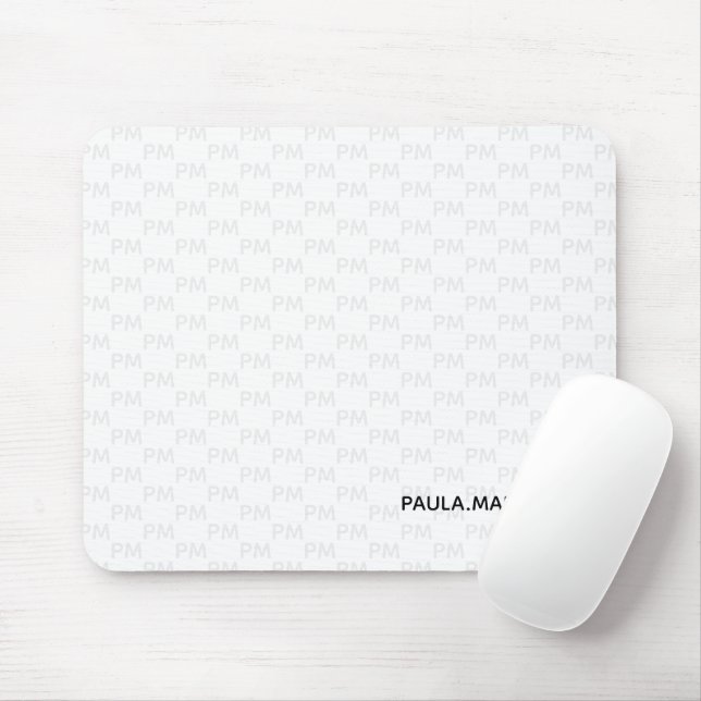 Modern Simple Plain White Grey Monogram Pattern Mouse Pad (With Mouse)