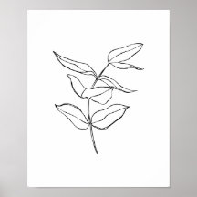 Modern Simple Plant Line Art Poster