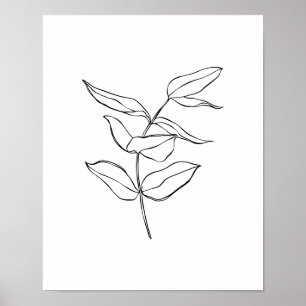  Modern Simple Plant Line Art Poster
