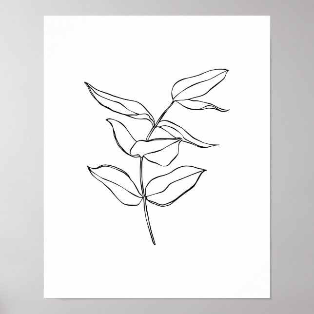  Modern Simple Plant Line Art Poster (Front)
