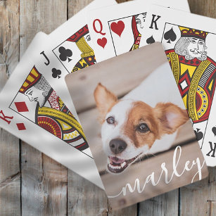 Modern Simple Playful Elegant Chic Pet Photo Playing Cards