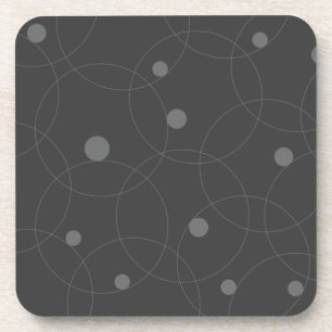 Modern, simple, playful, fun pattern of circles coaster